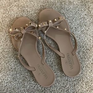 Size 37 Valentino Rockstud Flip Flops